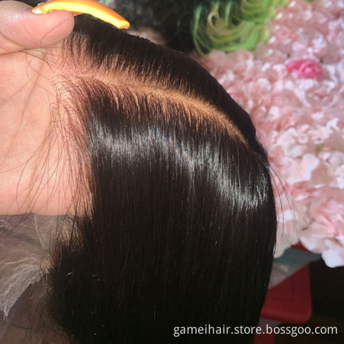 Vendor Hd Transparent Swiss Lace Front Wig Human Hair 360 Lace Frontal Wig Straight Glueless Brazilian 100% Virgin Full Lace Wig